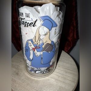 Inspirational Quote Tumbler with Blue Accents